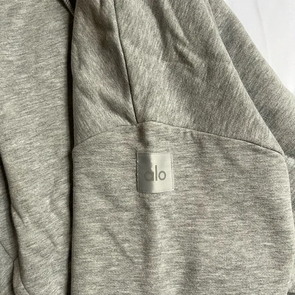 alo gray hype full zip hoodie sz small - Picture 6 of 6